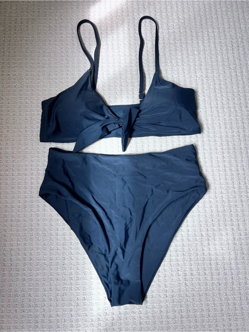 Blooming Jelly Black Tie-Front Bikini Set